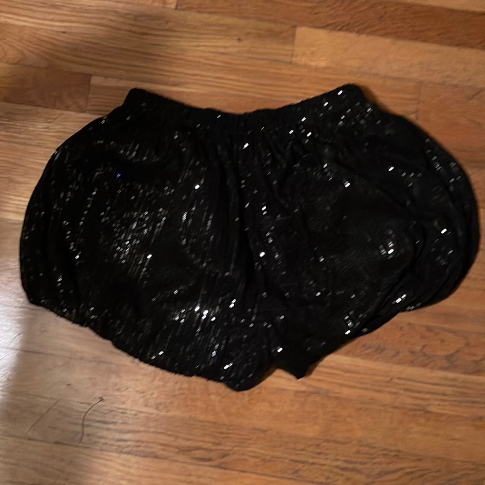 Brand New endless rose sequin shorts black